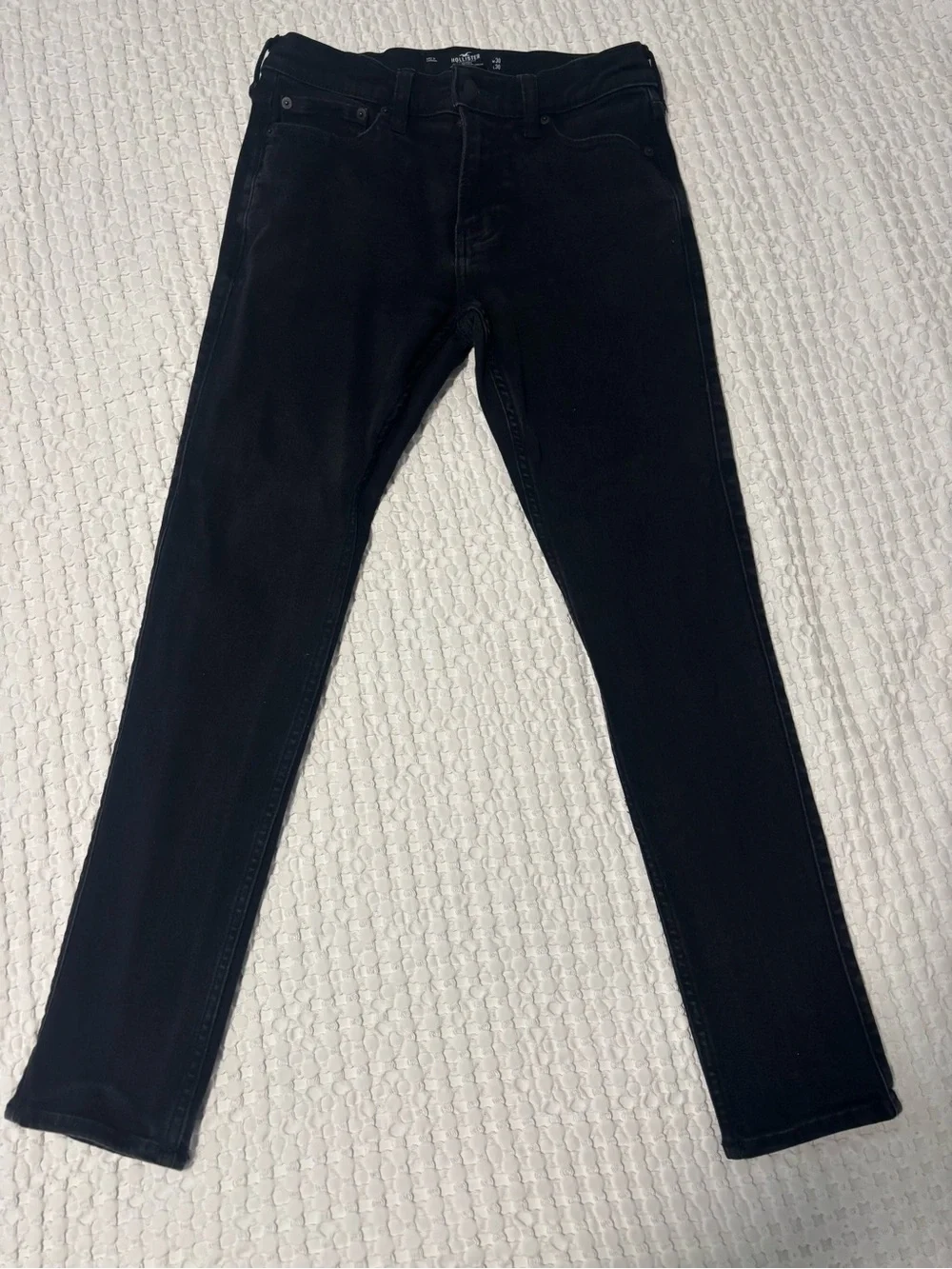 Hollister Men's Skinny Jeans - True Black Stretch Denim 30x30